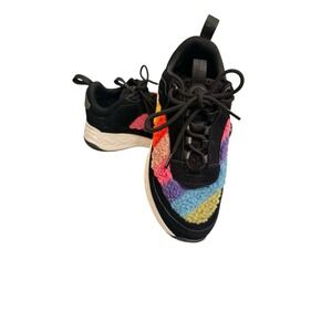 Kurt Geiger London Kensington Teddy Fabric Rainbow Platform Sneakers 7.5 38 EUC